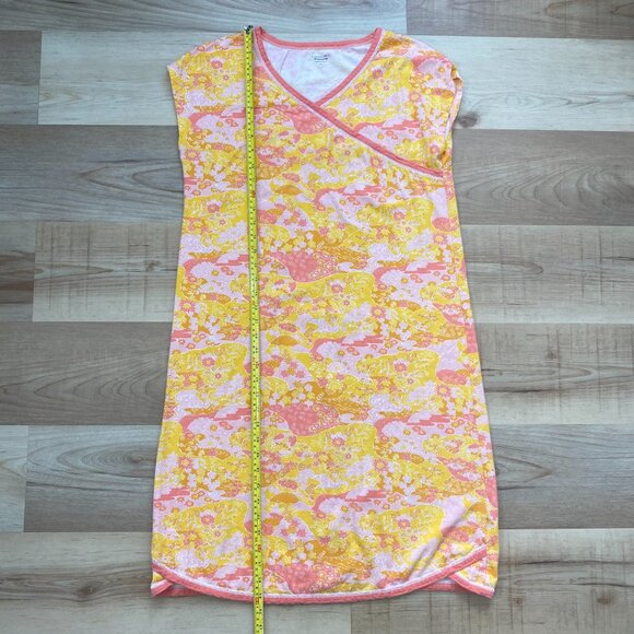 Garnet Hill Women's Asian Wrap Organic Cotton Nightgown Size Medium - Picture 4 of 6